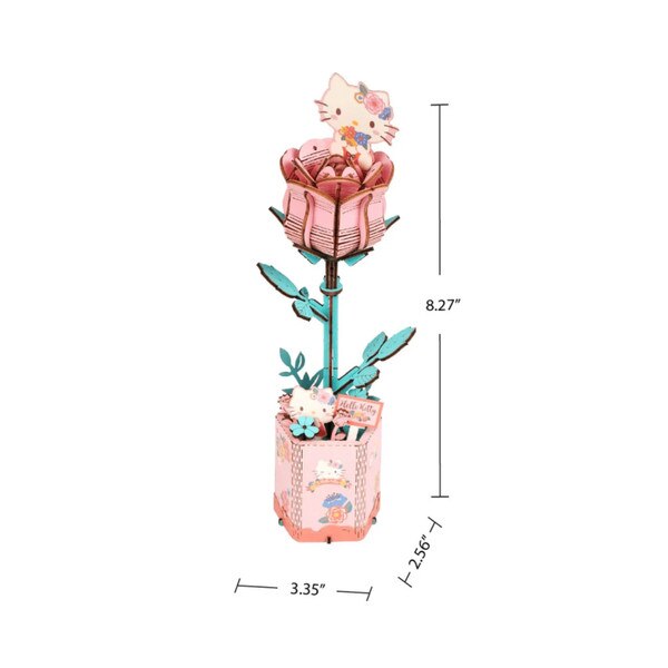 Hello Kitty Pink Rose 3D Flower Puzzle